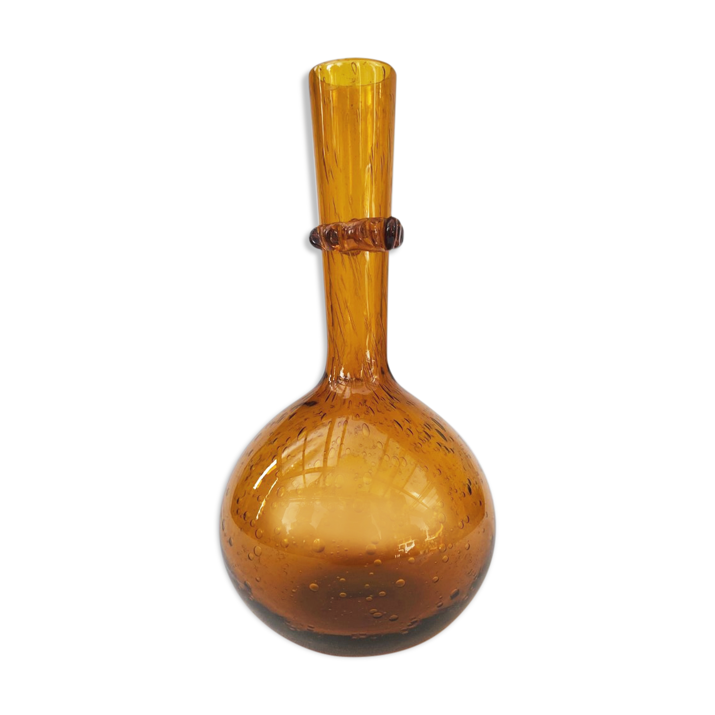 Biot blown glass vase signed