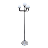 Space age floor lamp, chrome and opaline glass, 1970.