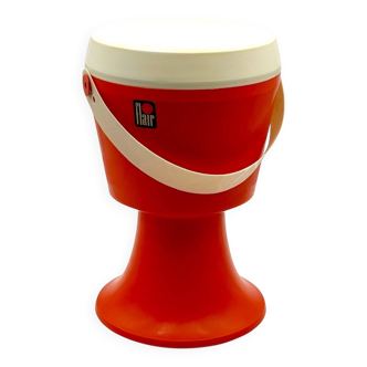Vintage Orange 70s Stool with Sewing Box by Flair