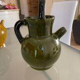 Pitcher in Provence khaki varnished clay signature Camares