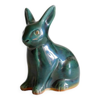 Decorative glazed ceramic rabbit