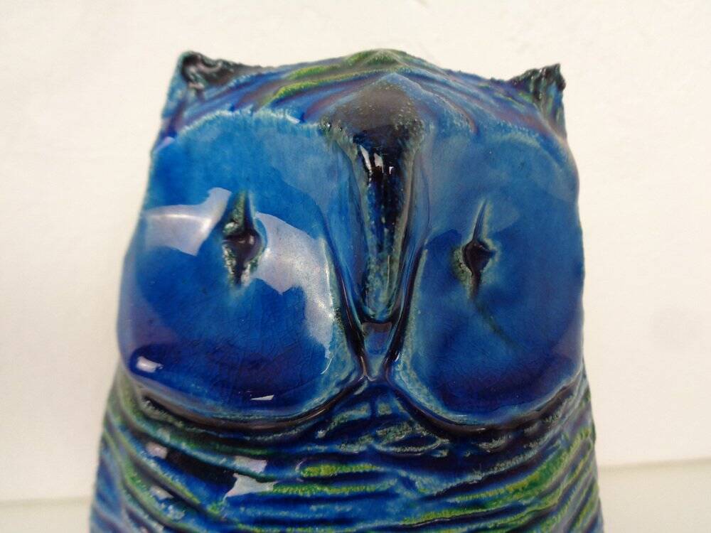 Ceramic Rimini Blu Owl by Aldo Londi for Bitossi, 1960s