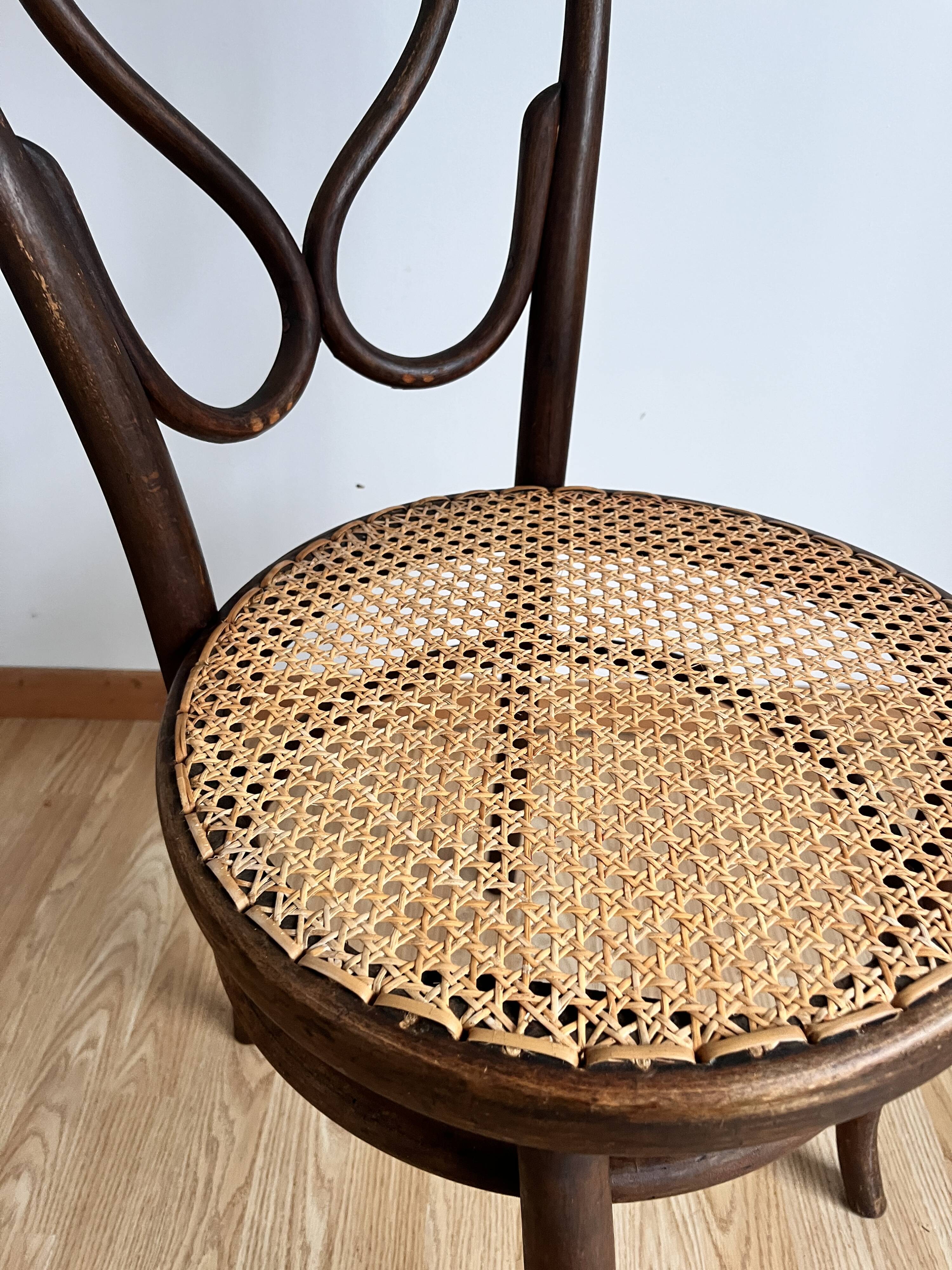 Bistro chair with caning