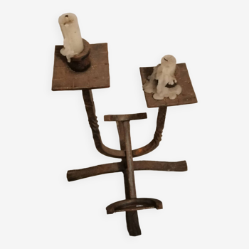 Wrought iron candlestick 2 candles