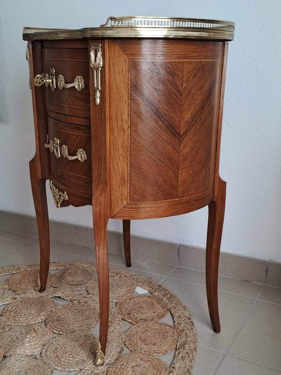 Louis XVI style marquetry bedside table