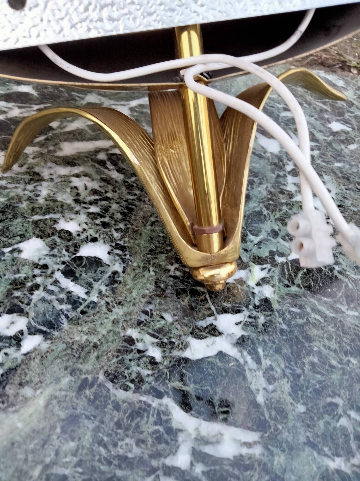 Pair of vintage bronze and antique metal wall lamps