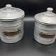 Set of 5 round boxes of aluminum, flour, sugar, coffee, tea, spice