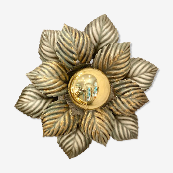 Sconce flower green and gold leaves