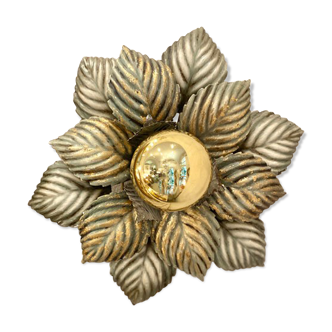 Sconce flower green and gold leaves