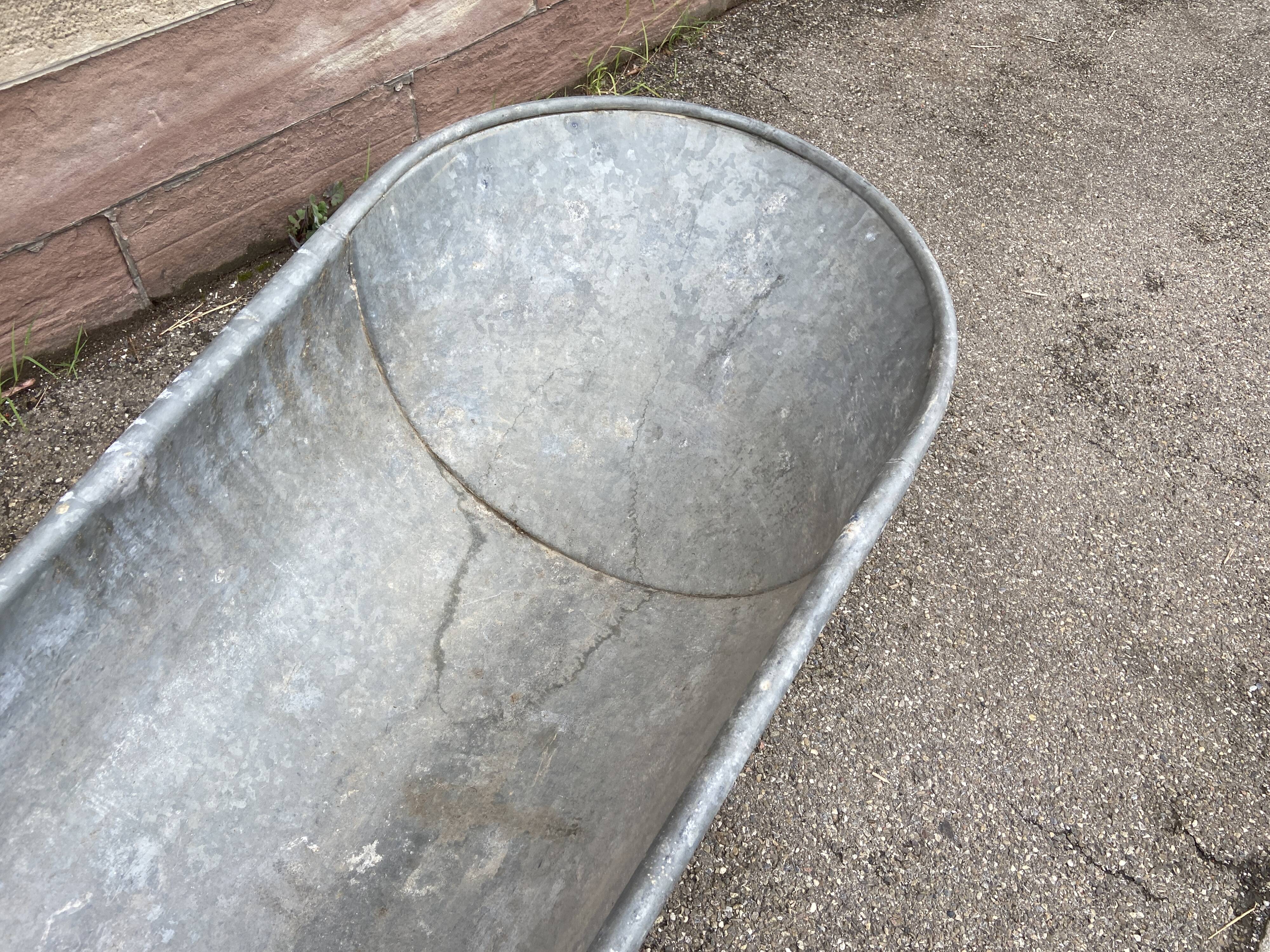 Baignoire adulte zinc galvanisee vintage 1940