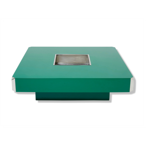 Table basse carrée laque - verte