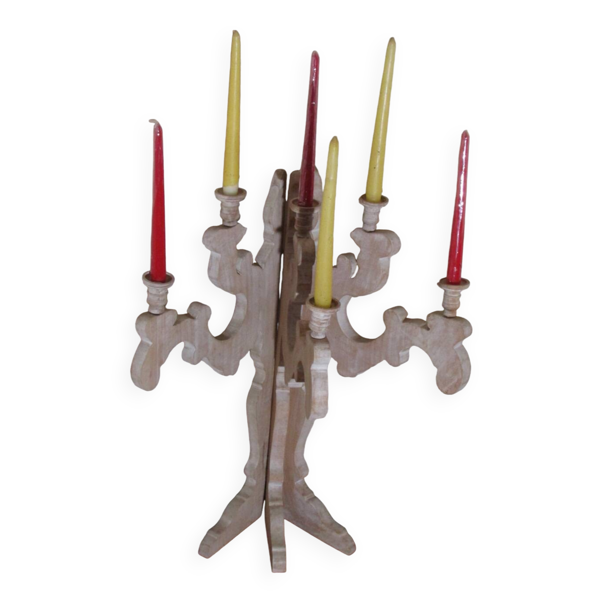 Wooden candlestick
