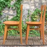 Paire de chaises bistrot caramel 1950