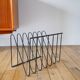 Black metal magazine rack Design attributed to François Arnal for Atelier A Made in France 1970