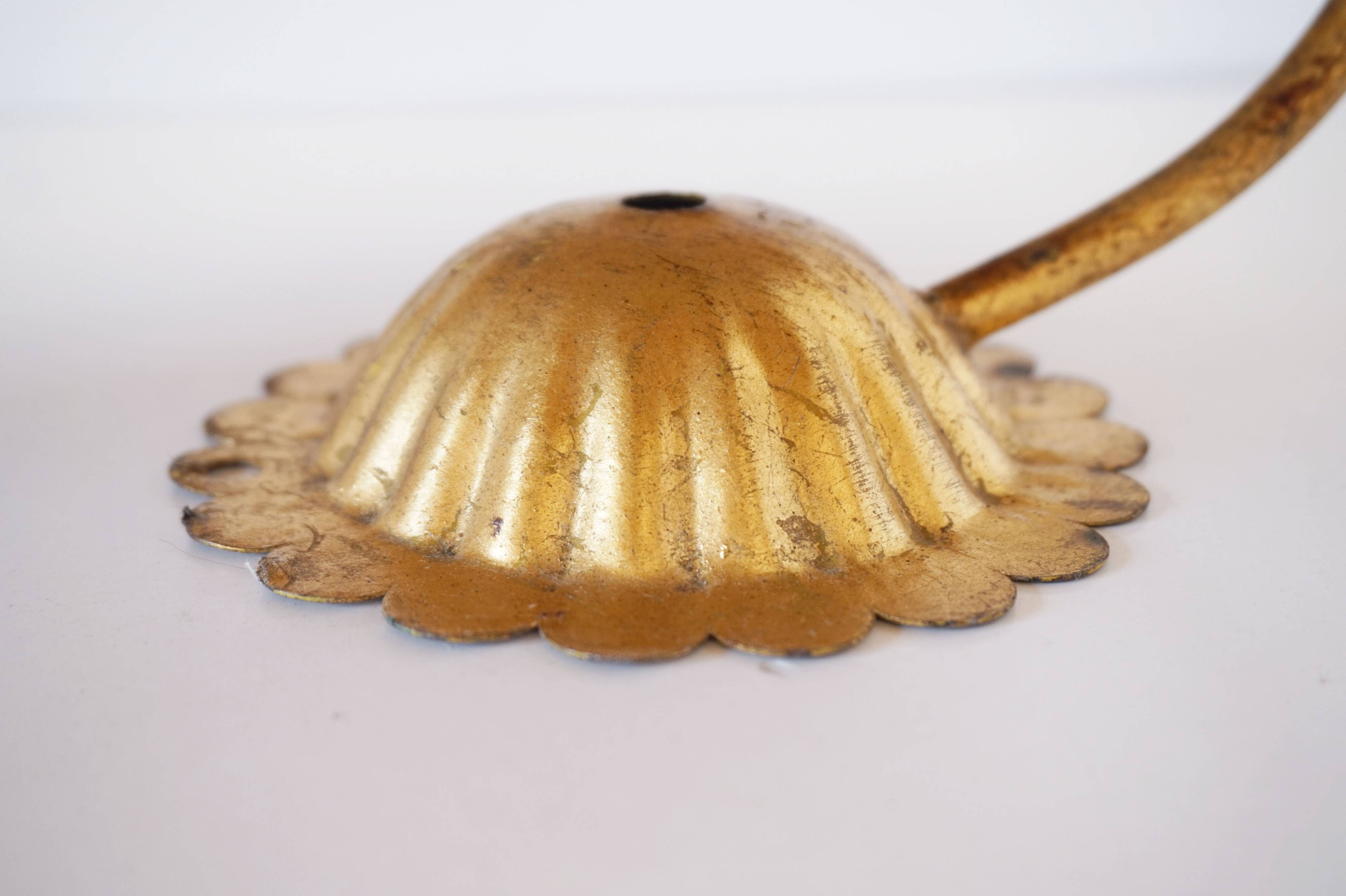 Leaf wall lamp in gold metal 1970