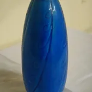 Ceramic vase signed Rosalba – deep Egyptian blue
