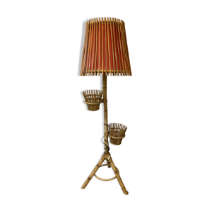 lampadaire rotin années
