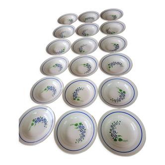 Lot de 18 assiettes creuses Niderviller