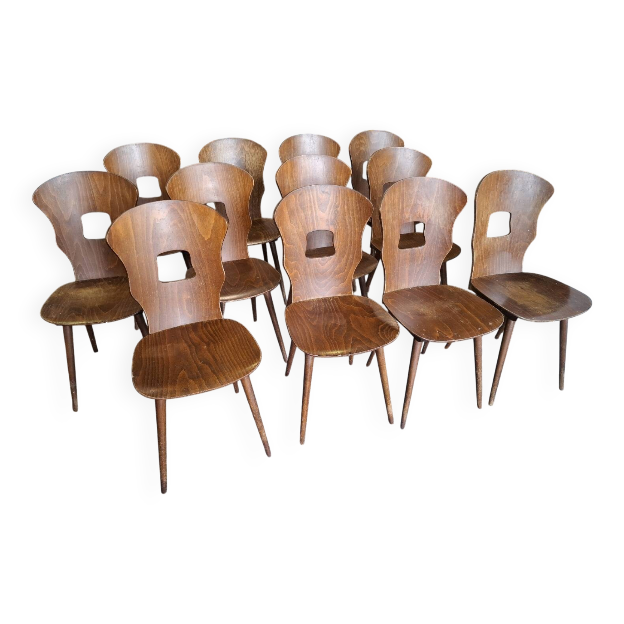 Lot of 12 Baumann chairs model Gentiane.