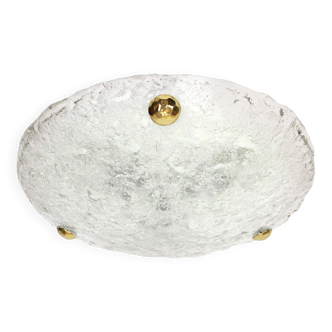 round glass ice Murano ceiling lights by Hillebrand, Germany, 1970s