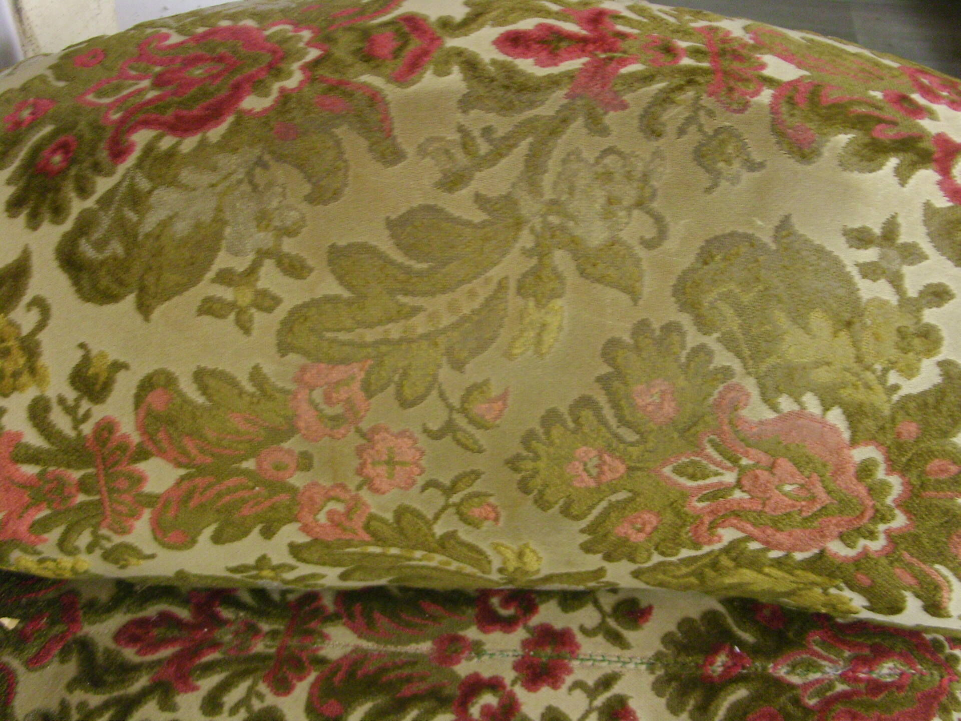 Vintage velvet flowers fringed sofa