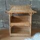 Wall shelf or to be placed in unique Japanese style rattan vintage pagoda