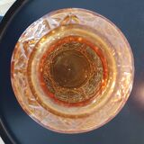 Caramel-colored cracked glass vase