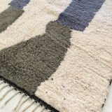 Moroccan Berber carpet Beni Ouarain ecru with colorful patterns 264x164cm