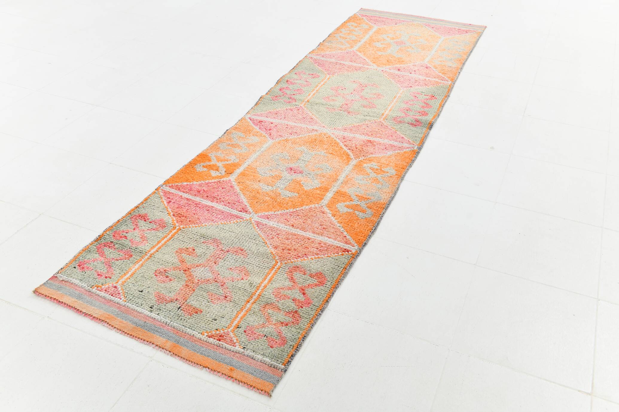 Tapis de couloir vintage turc, 90 x 319 cm