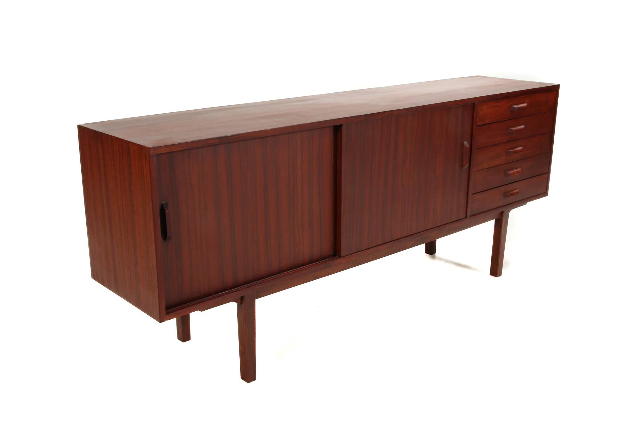 Vintage Scandinavian teak sideboard with 5 drawers - Denmark, 1990s