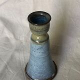 Blue & beige ceramic candle holder