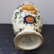 Old vase h becquet ceramic décor flowers made in belgium vintage
