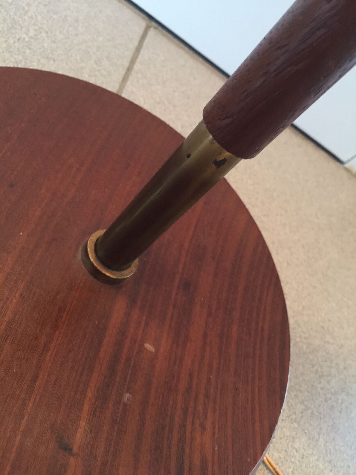 Scandinavian floor lamp in teak and brass, 1960