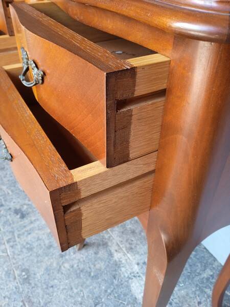 Pair of bedside cherry and bronze