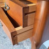 Pair of bedside cherry and bronze