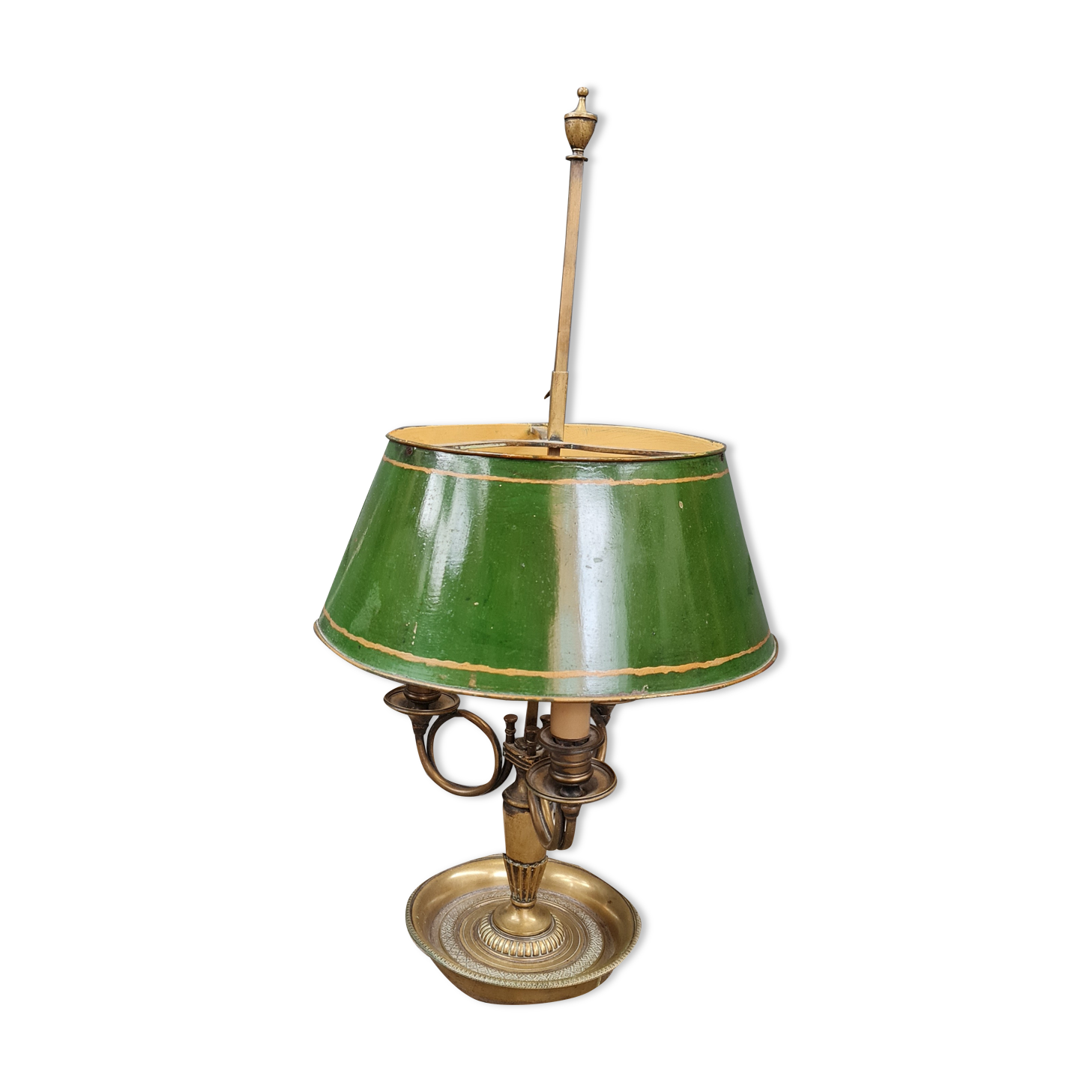 Old lamp hot water bottle bronze and sheet metal three fires