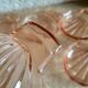 Set of 6 small scallops in vintage rosaline pink glass