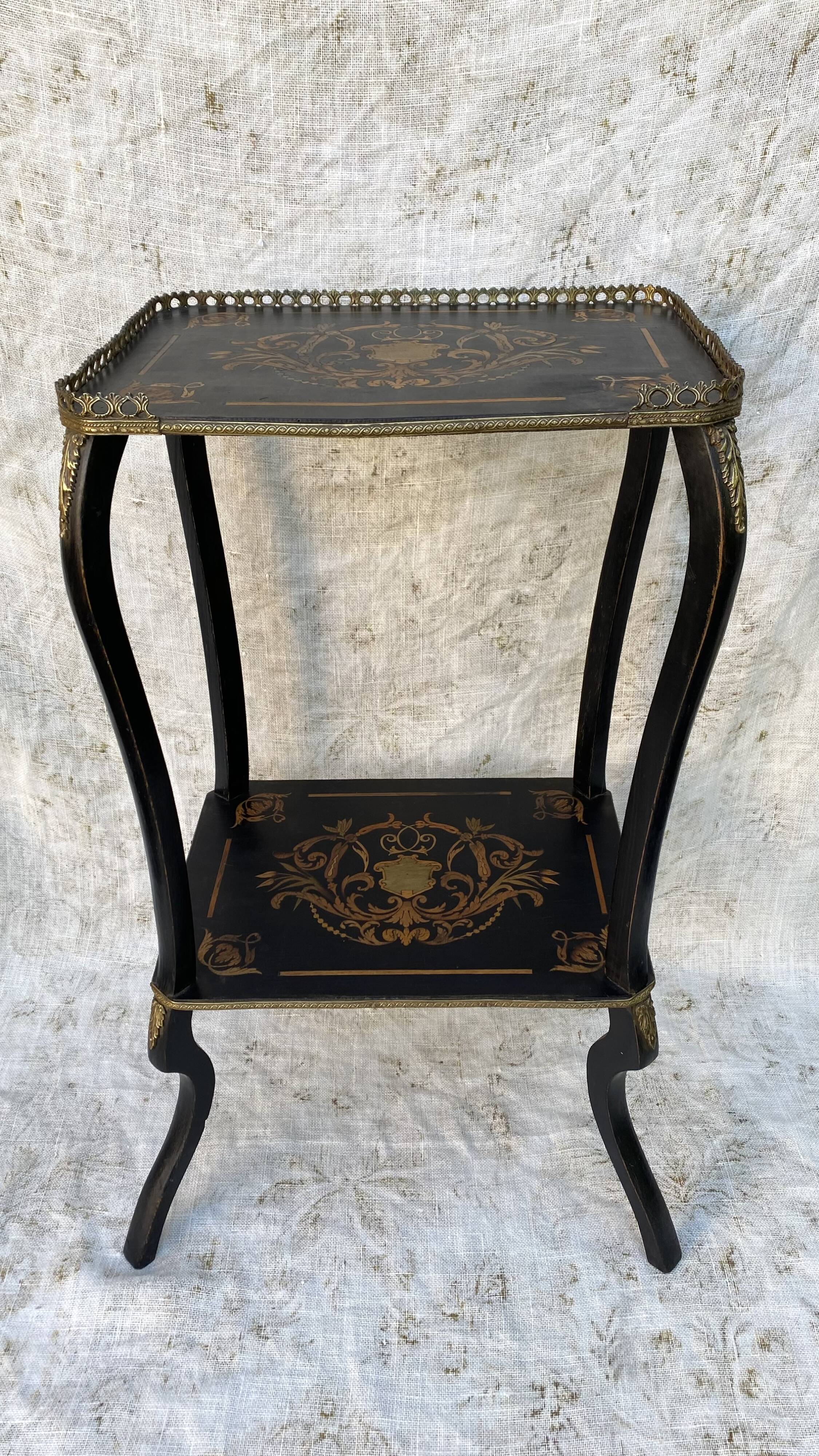 Side table, Napoleon III side table, marquetry