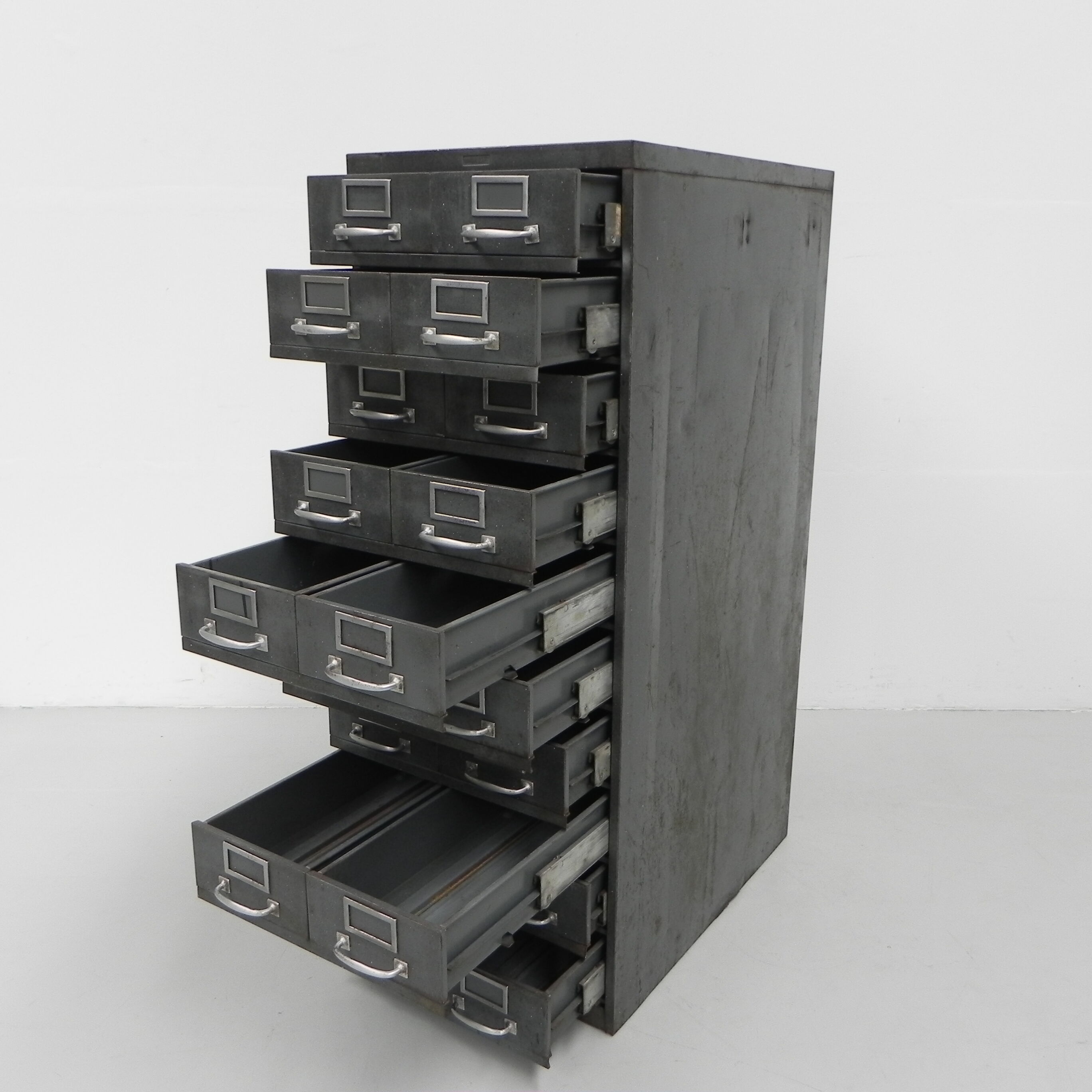 Industrial Steel Chest of Drawers with 20 Drawers