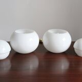 Daruma white glass bedside lamps by Sergio Asti for Candle, 1960s