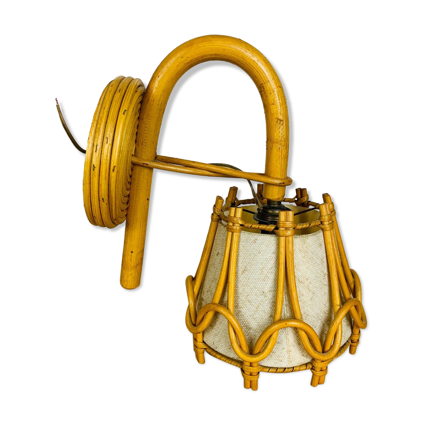 Rattan wall lamp 50s jungle chic, Sognot