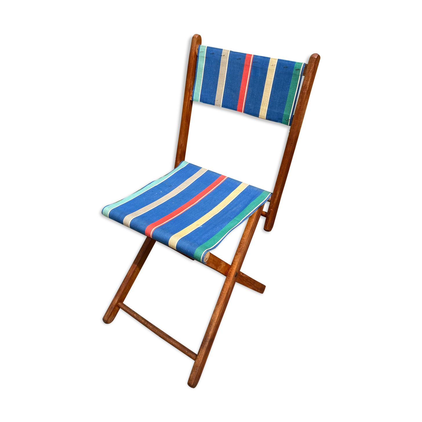 PRODUCT BHV - Folding chair wood and canvas 1960 vintage