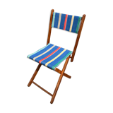 PRODUCT BHV - Folding chair wood and canvas 1960 vintage