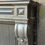 Grande cheminée Napoléon III en marbre noir de Belgique, vers 1880