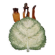 Cabbage leaf plate Barbotine