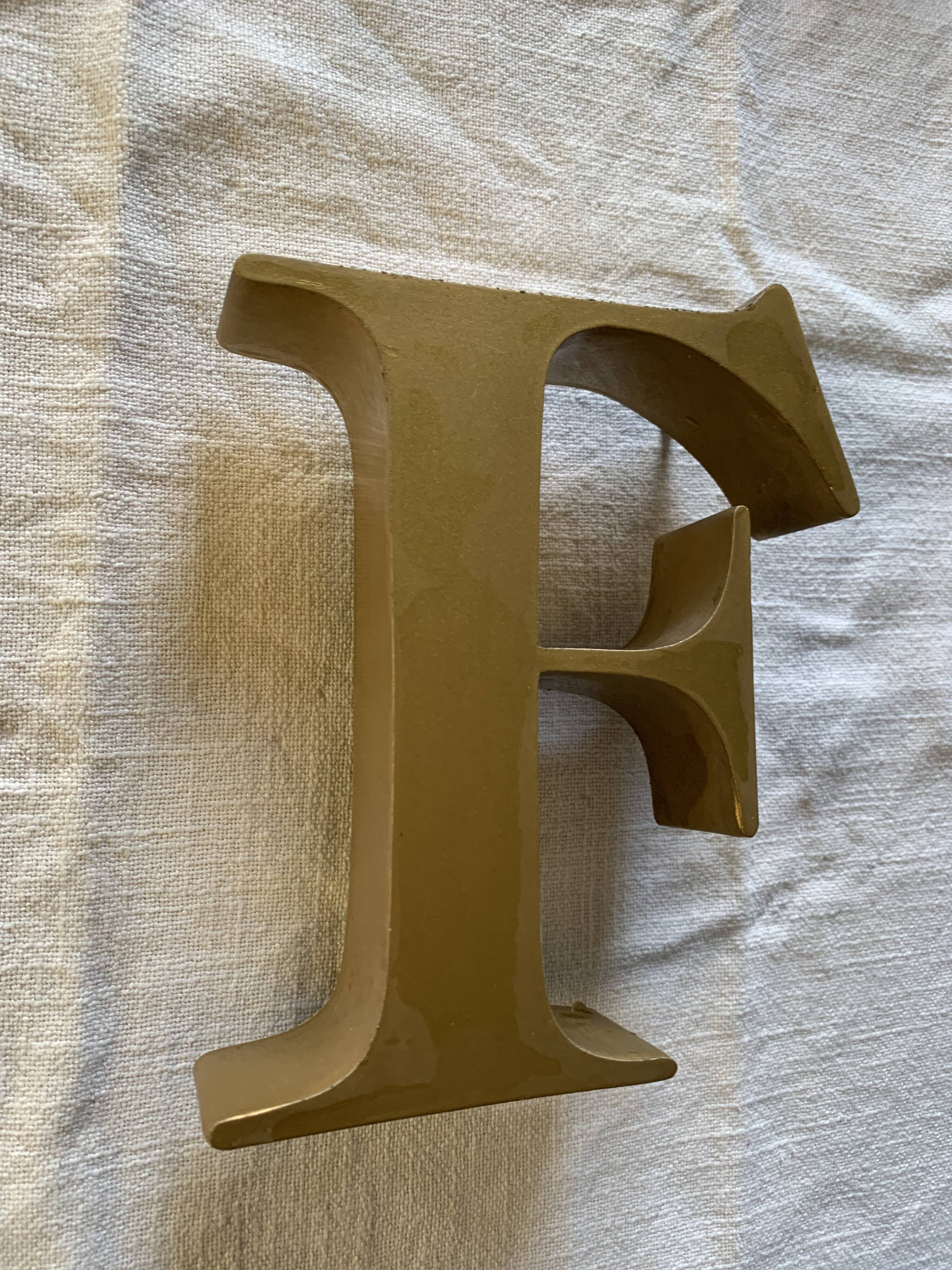 Beautiful vintage metal letter .F.