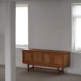 Low oak sideboard, mid-century modern, made by a Danish cabinetmaker, 1960s.
