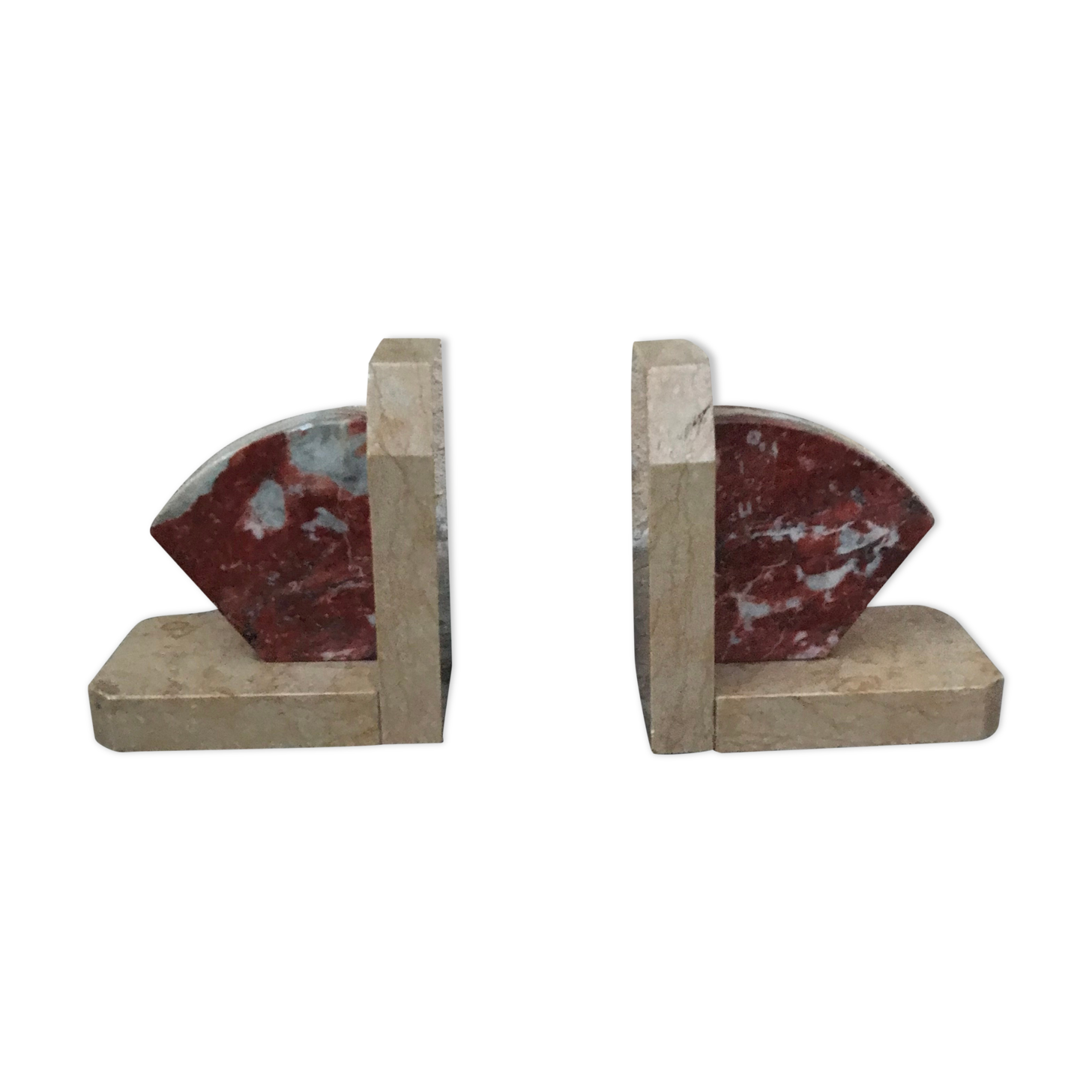 Modernist marble bookends