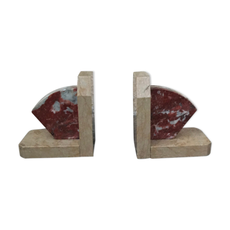 Modernist marble bookends