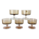 Set of 5 70s luminarc smoked glass champagne glasses